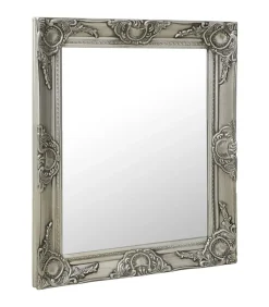 Hot Wandspiegel barok stijl 50x60 cm zilverkleurig Spiegels