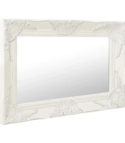vidaXL Wandspiegel barok stijl 60x40 cm wit