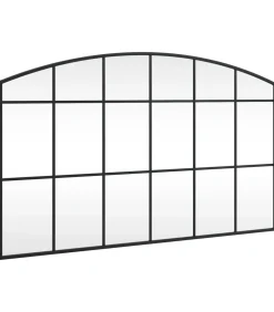 vidaXL Wandspiegel boog 100x60 cm ijzer zwart