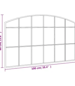 vidaXL Wandspiegel boog 100x60 cm ijzer zwart