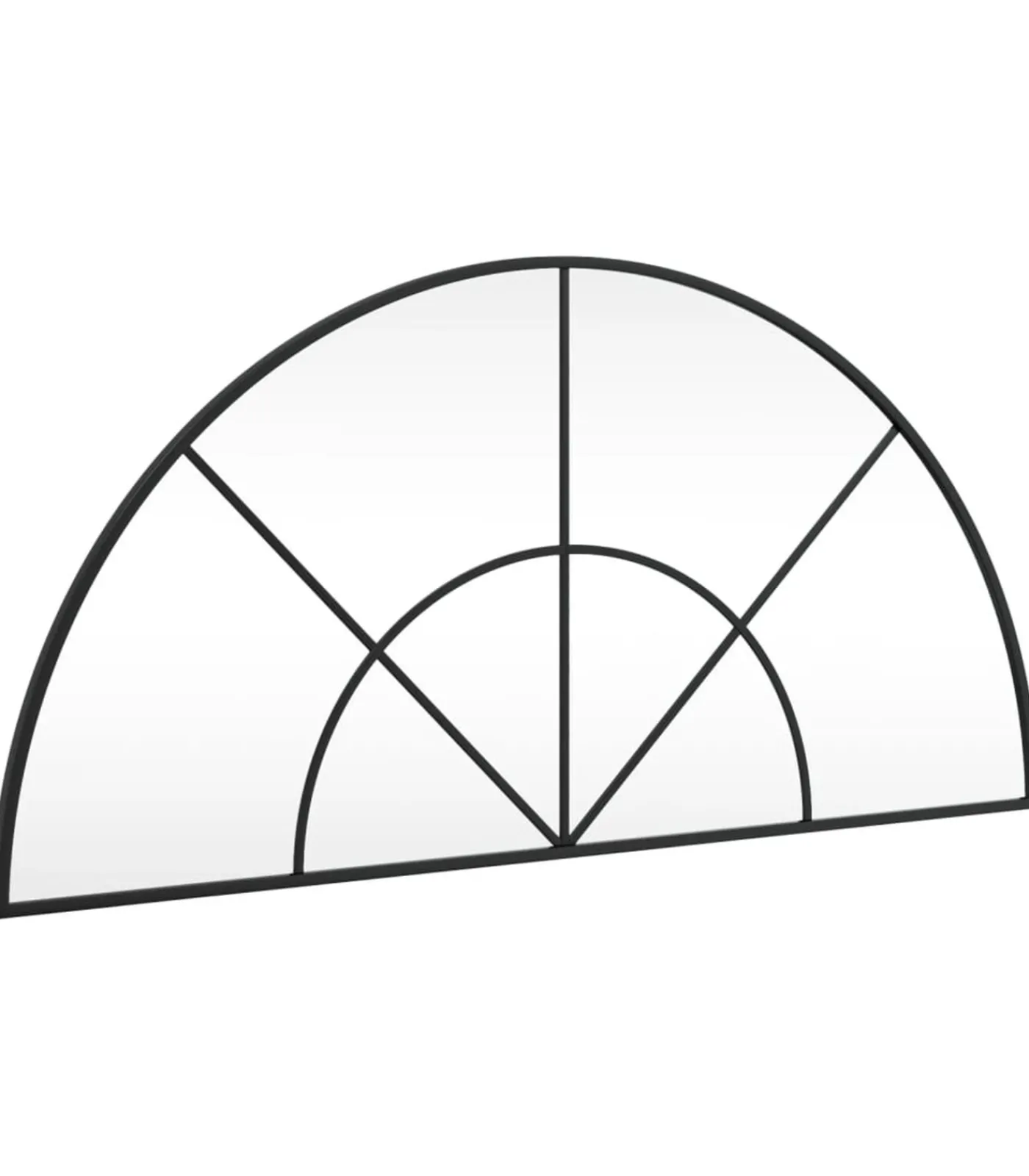vidaXL Wandspiegel boog 100x50 cm ijzer zwart