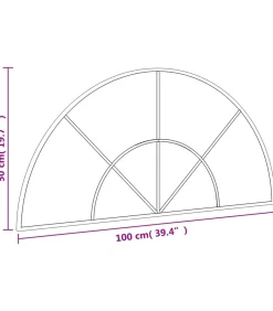 vidaXL Wandspiegel boog 100x50 cm ijzer zwart