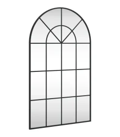vidaXL Wandspiegel boog 60x100 cm ijzer zwart