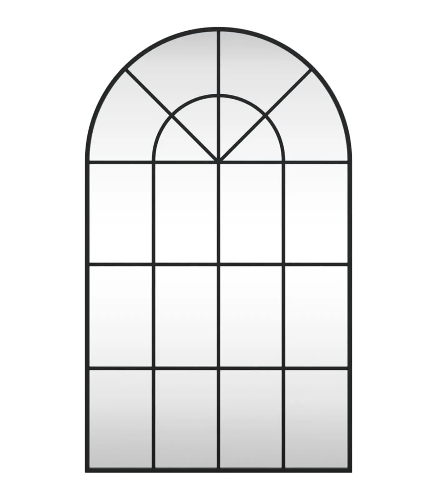 vidaXL Wandspiegel boog 60x100 cm ijzer zwart