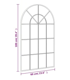 vidaXL Wandspiegel boog 60x100 cm ijzer zwart