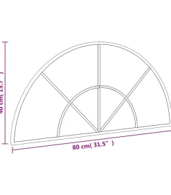 Online Wandspiegel boog 80x40 cm ijzer zwart Spiegels