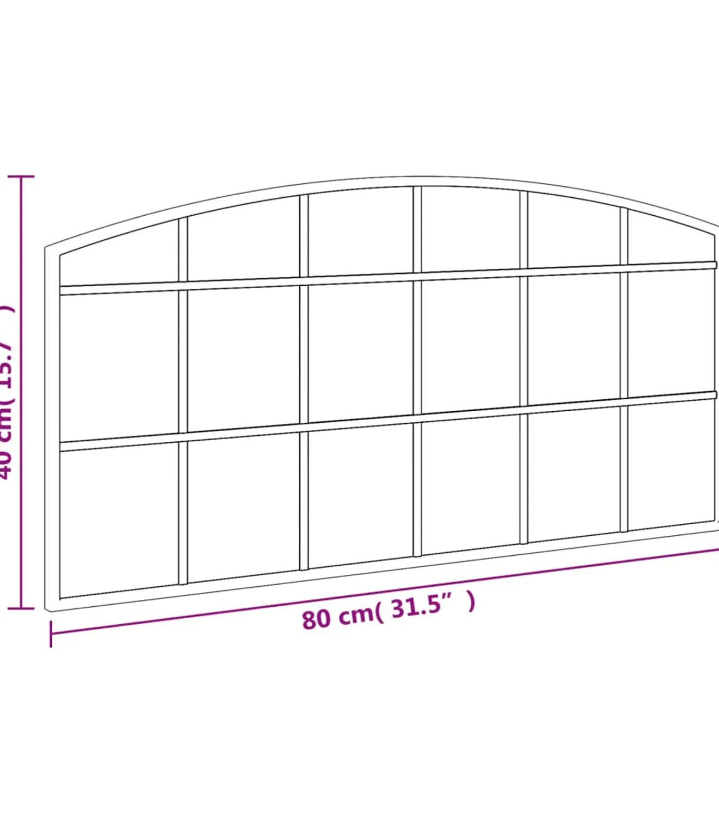 Online Wandspiegel boog 80x40 cm ijzer zwart Spiegels