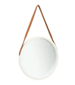 New Wandspiegel met band 50 cm wit Spiegels