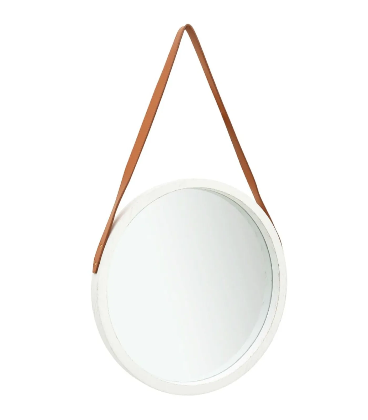 New Wandspiegel met band 50 cm wit Spiegels