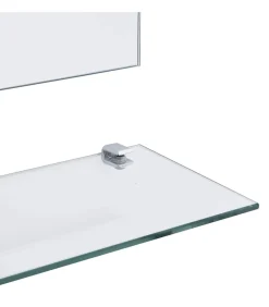 vidaXL Wandspiegel met schap 100x60 cm gehard glas