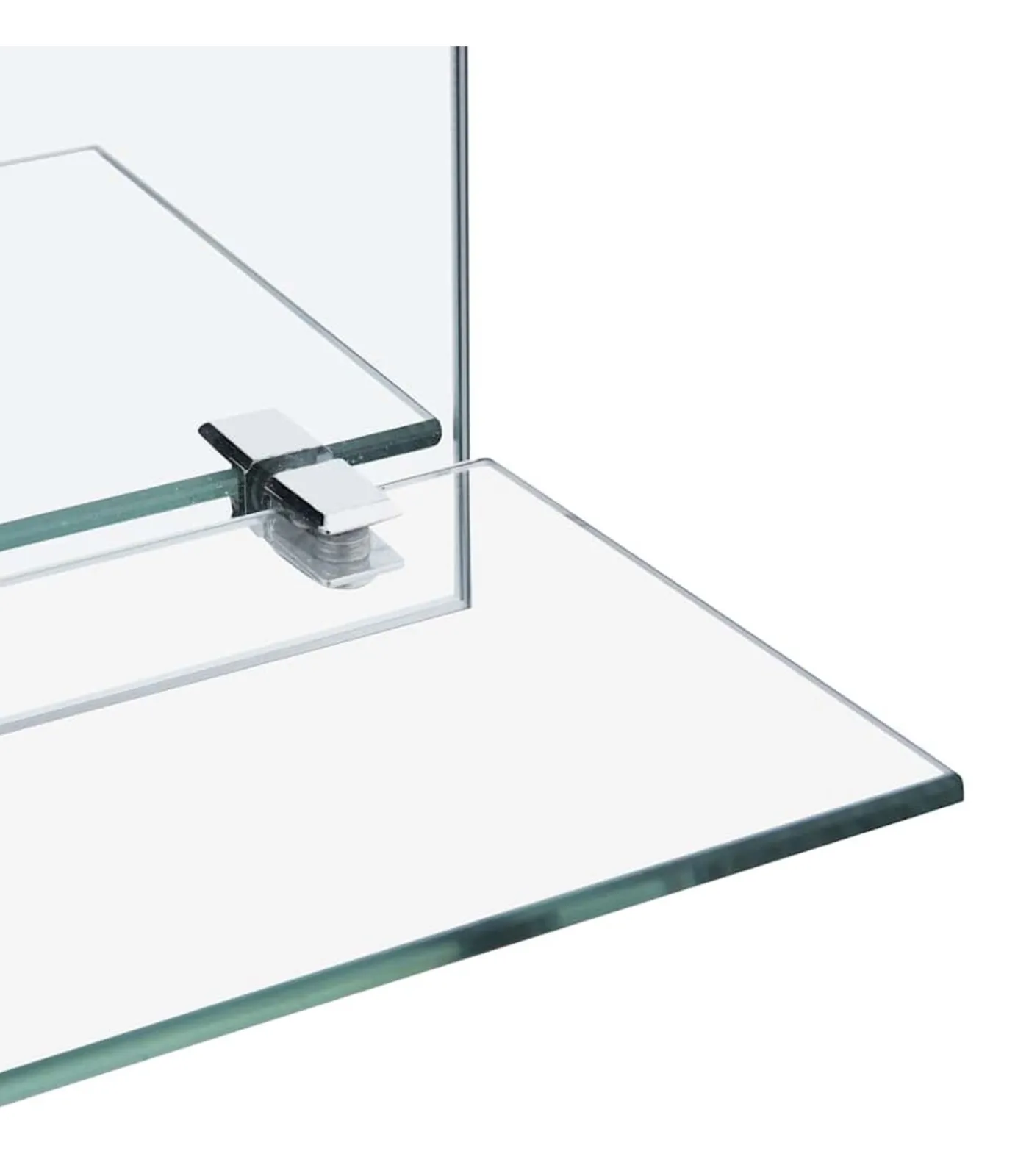 vidaXL Wandspiegel met schap 40x40 cm gehard glas