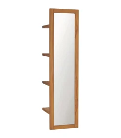 Sale Wandspiegel met schappen 30x30x120 cm massief teakhout Spiegels