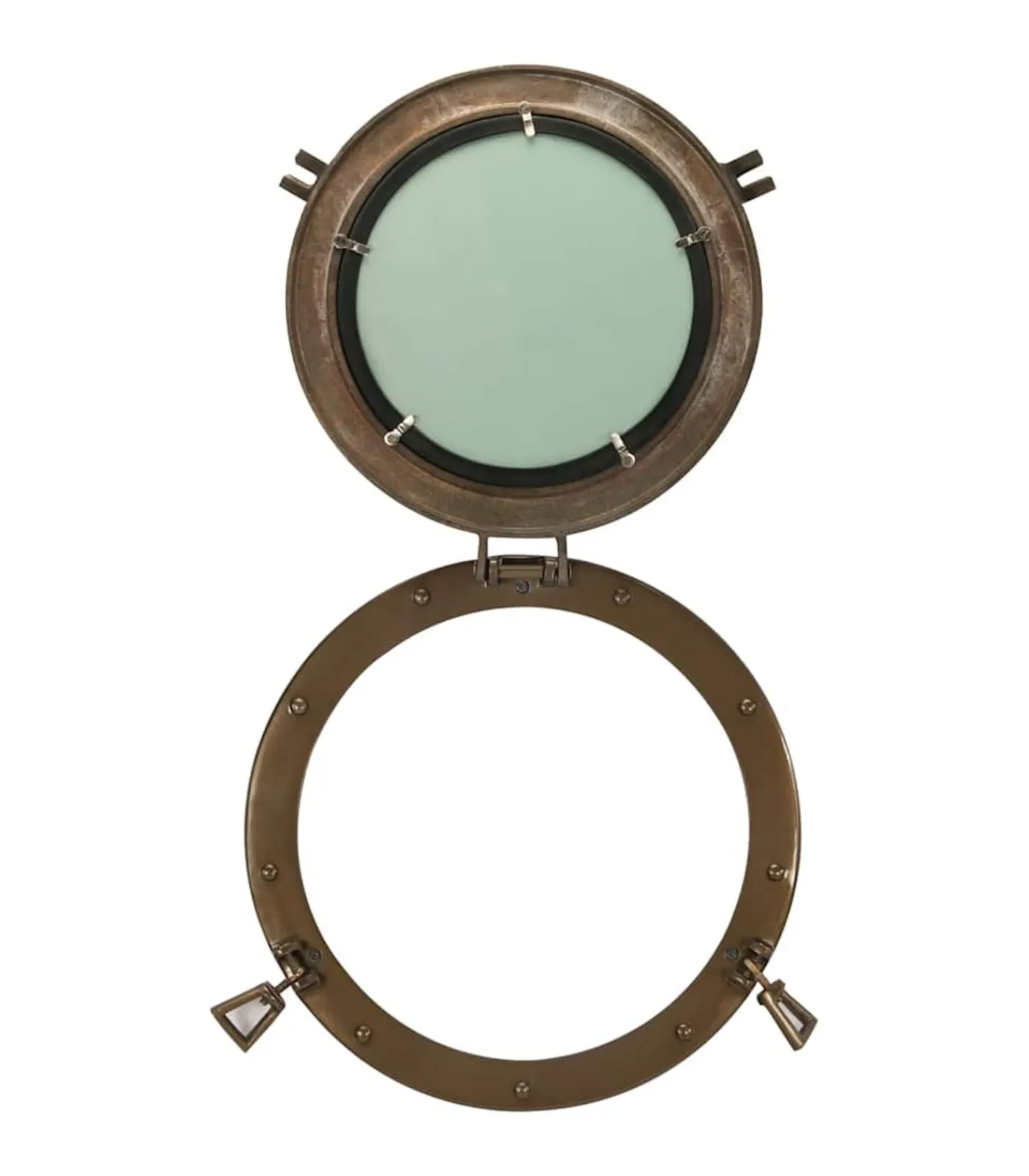 Clearance Wandspiegel patrijspoort Ø38 cmaluminium en glas Spiegels