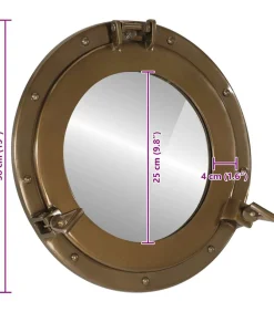Clearance Wandspiegel patrijspoort Ø38 cmaluminium en glas Spiegels