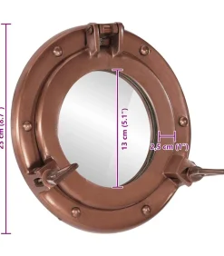 New Wandspiegel patrijspoort Ø23 cmaluminium en glas Spiegels
