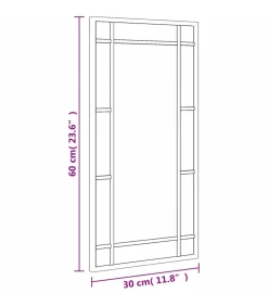 vidaXL Wandspiegel rechthoekig 30x60 cm ijzer zwart