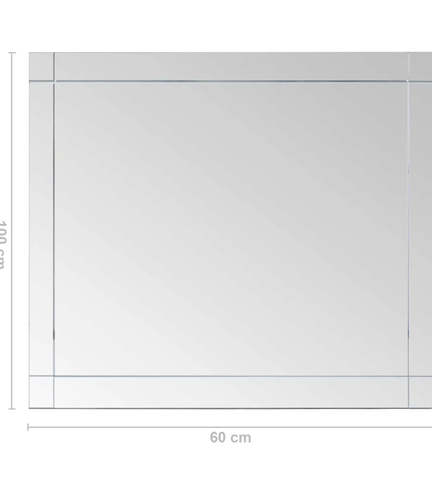 vidaXL Wandspiegel 100x60 cm glas