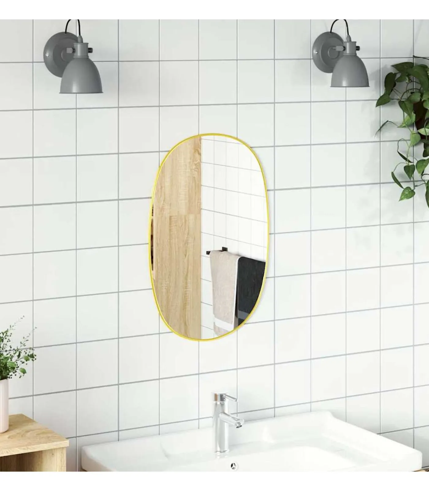 New Wandspiegel 60x40 cm goudkleurig Spiegels