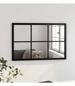 Sale Wandspiegel 60x40 cm metaal zwart Spiegels