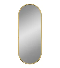 vidaXL Wandspiegel 40x15 cm ovaal goudkleurig