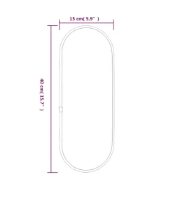 vidaXL Wandspiegel 40x15 cm ovaal goudkleurig
