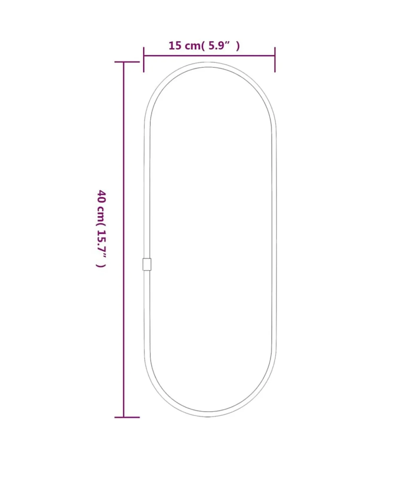 vidaXL Wandspiegel 40x15 cm ovaal goudkleurig