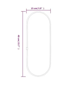 vidaXL Wandspiegel 40x15 cm ovaal zilverkleurig