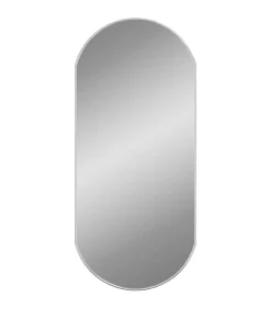 vidaXL Wandspiegel 90x40 cm ovaal zilverkleurig