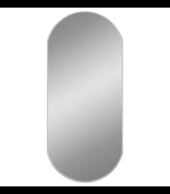 vidaXL Wandspiegel 90x40 cm ovaal zilverkleurig