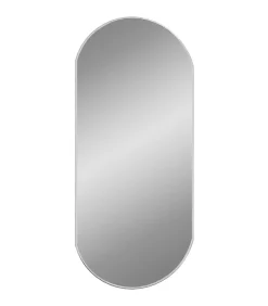 vidaXL Wandspiegel 90x40 cm ovaal zilverkleurig