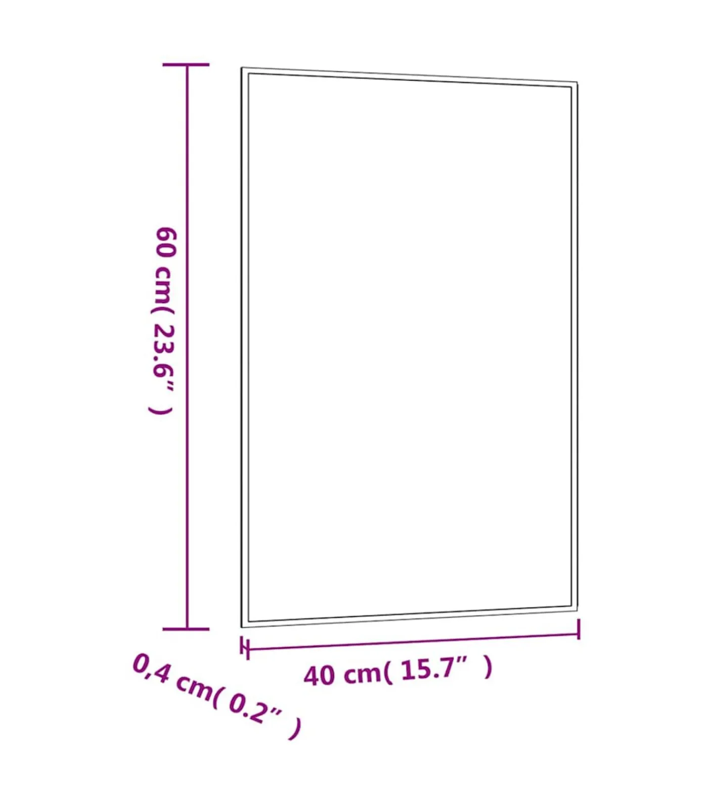 vidaXL Wandspiegel 40x60 cm rechthoekig glas