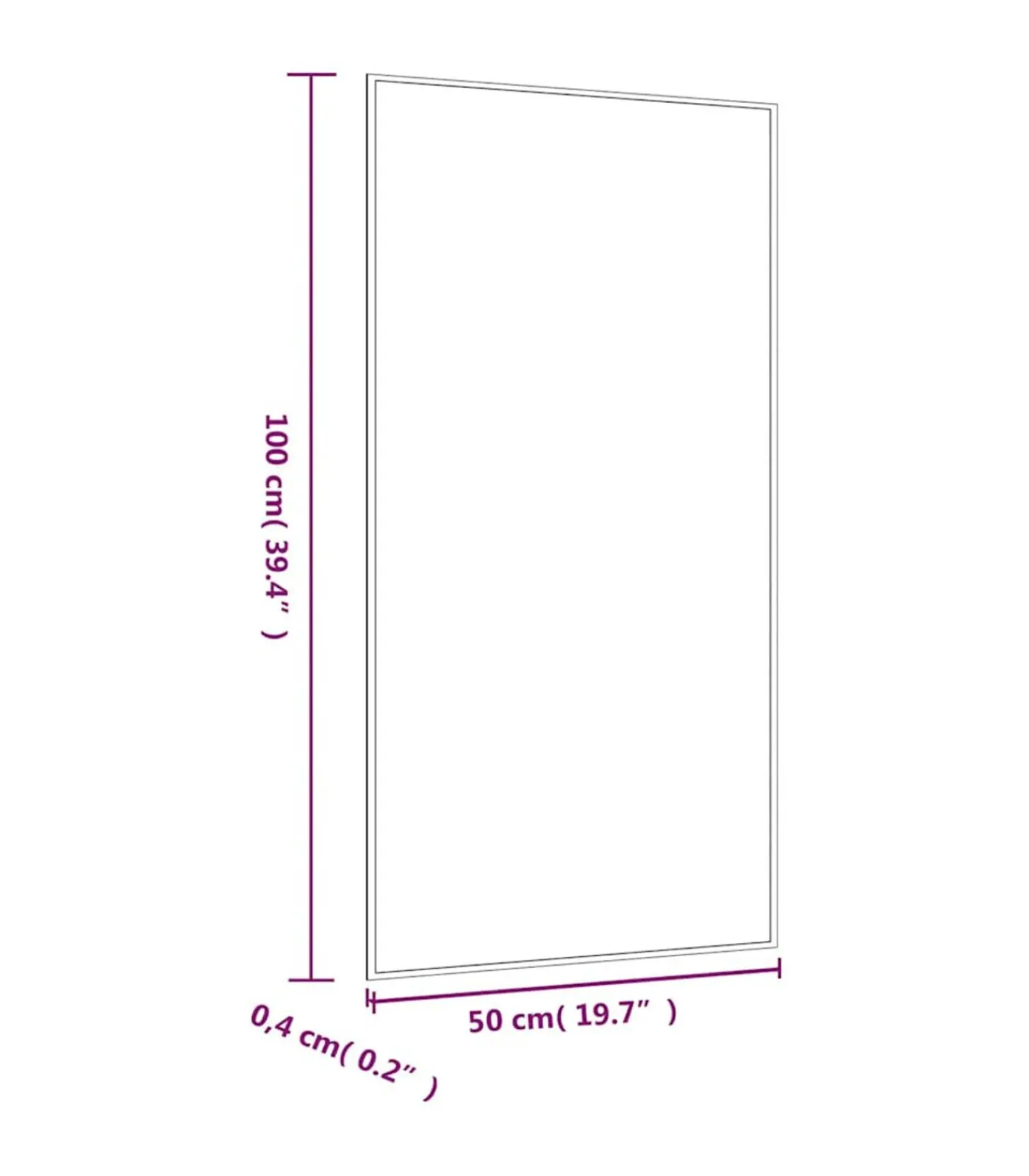 vidaXL Wandspiegel 50x100 cm rechthoekig glas
