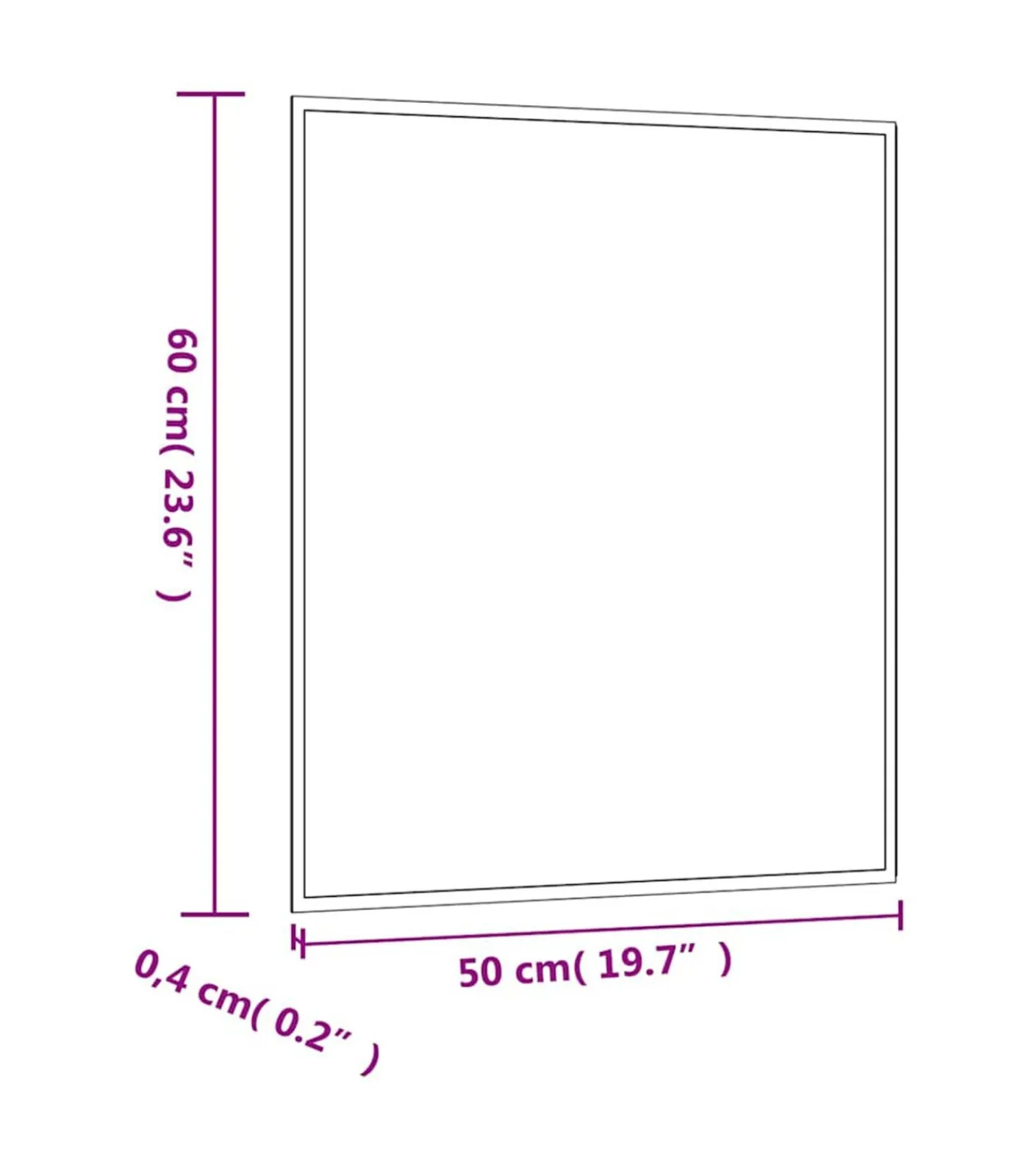 Best Wandspiegel 50x60 cm rechthoekig glas Spiegels