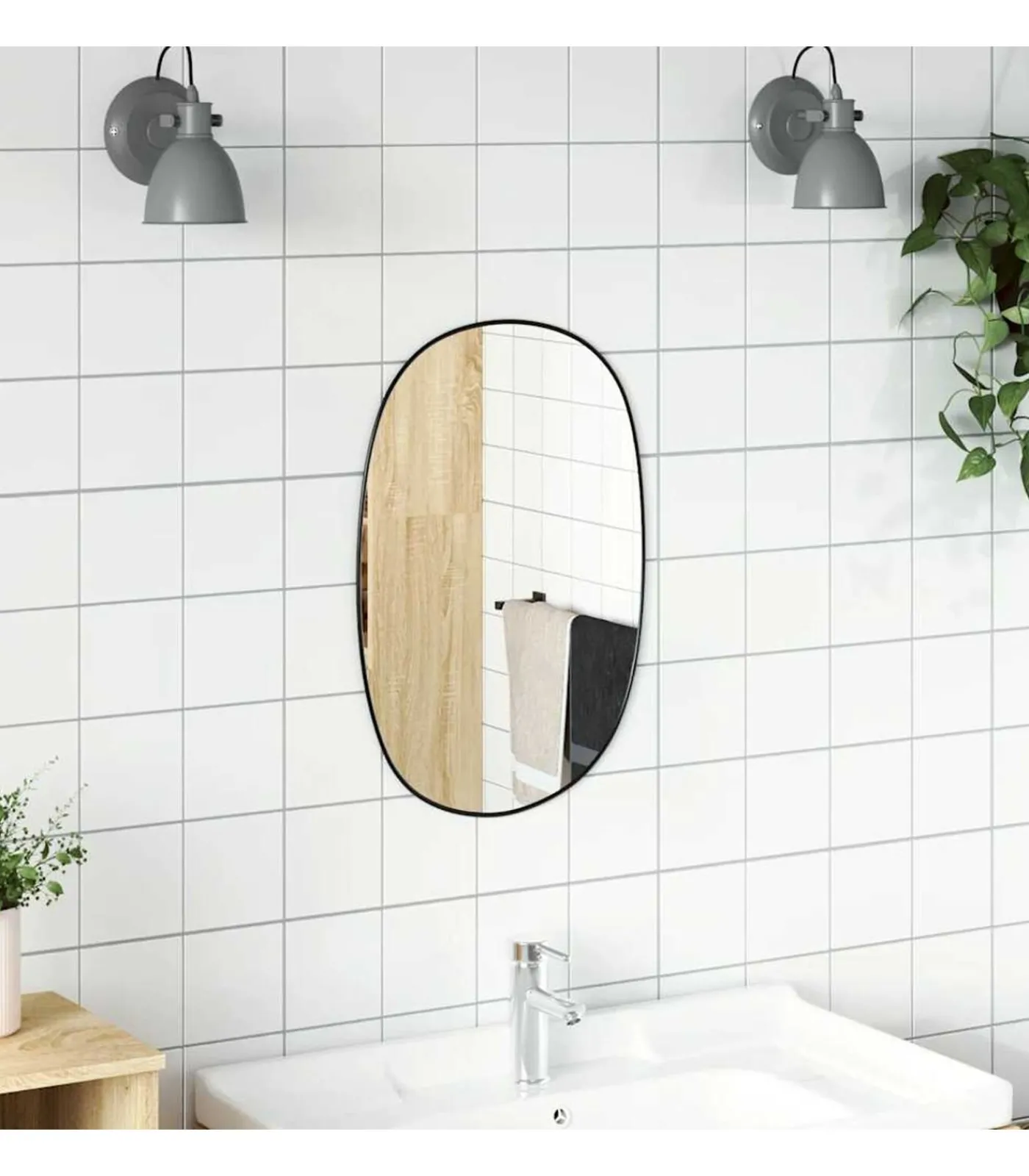 New Wandspiegel 50x35 cm zwart Spiegels