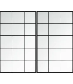 vidaXL Wandspiegels 2 st 100x60 cm metaal zwart