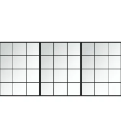 vidaXL Wandspiegels 3 st 80x60 cm metaal zwart