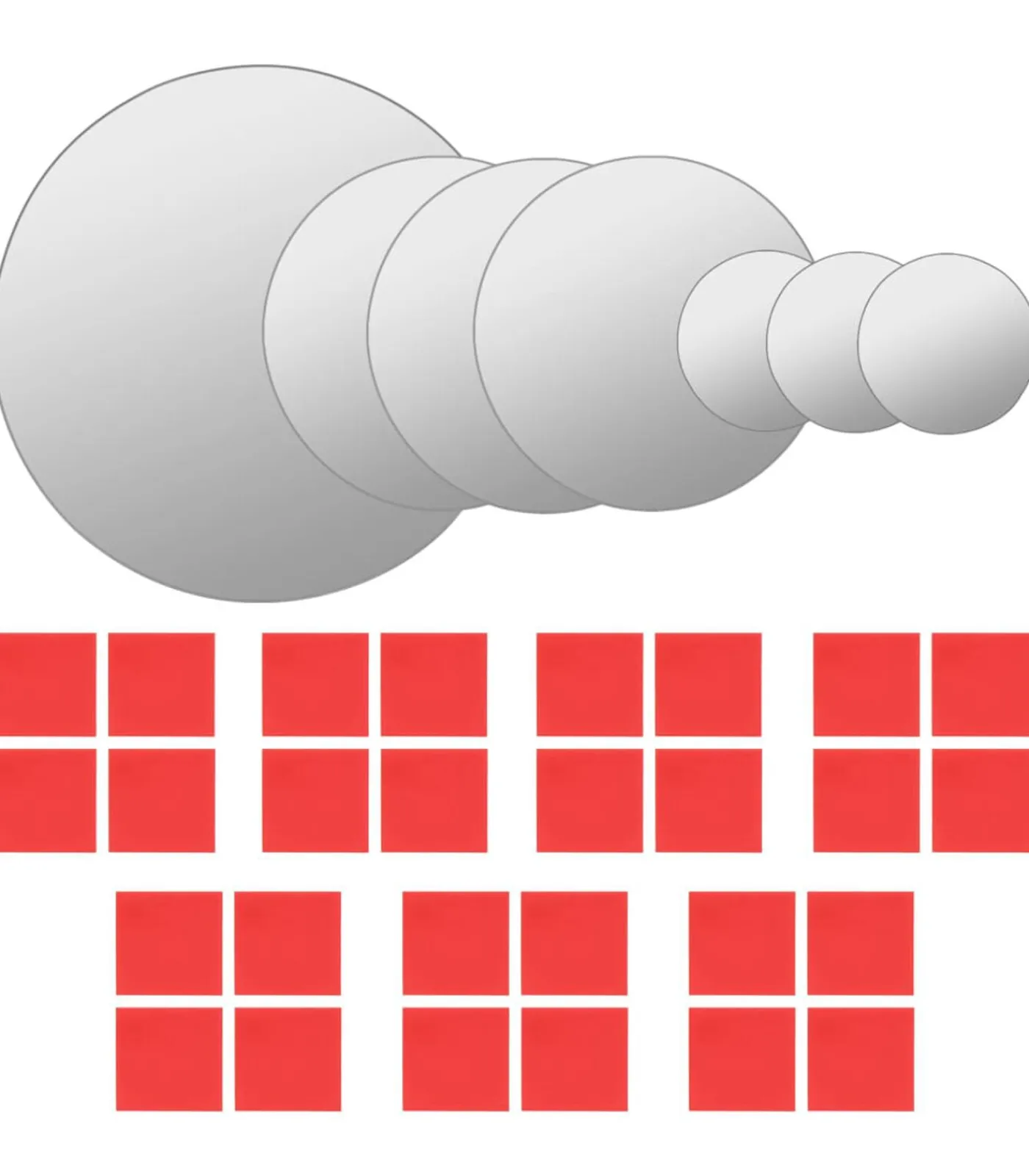 Sale Wandspiegelset rond glas 7-delig Spiegels