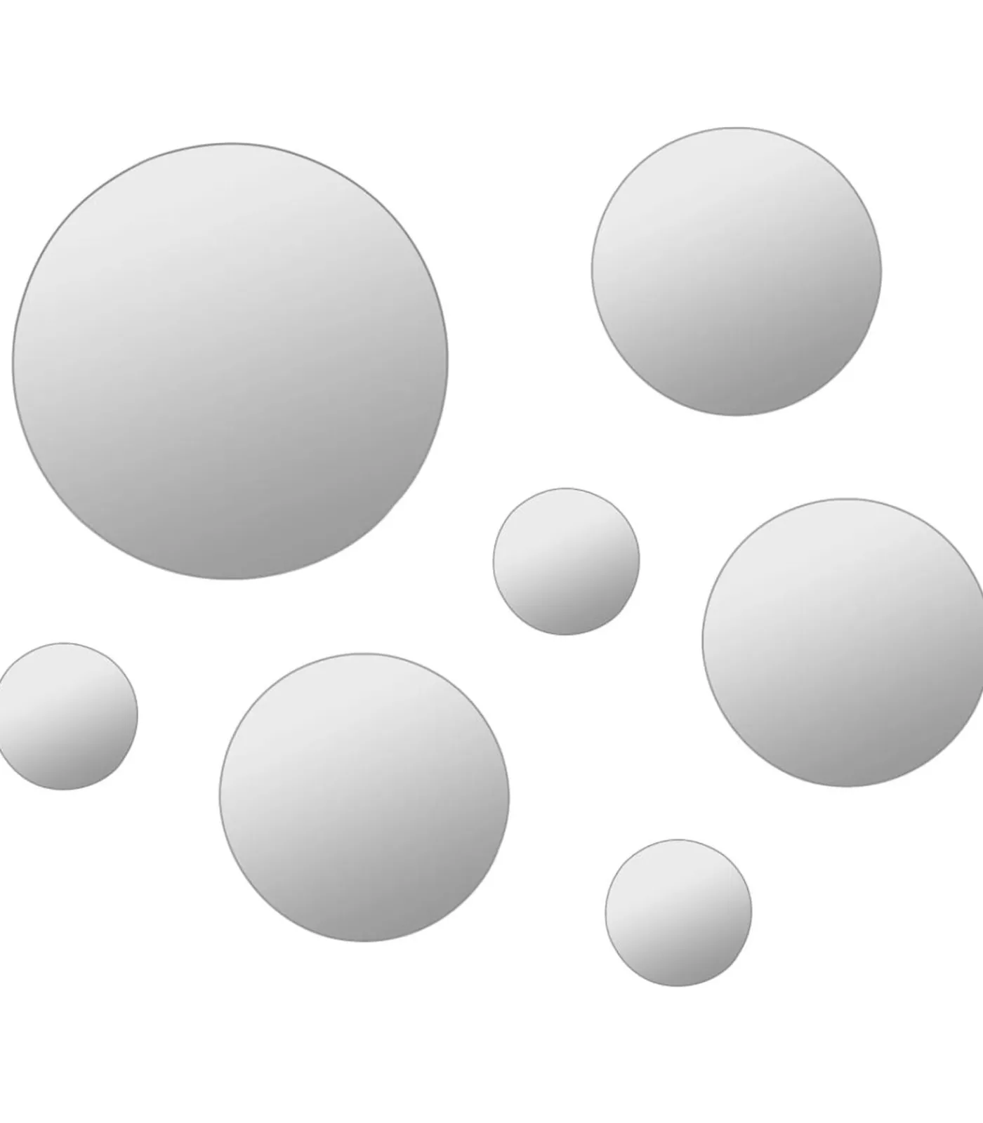 Sale Wandspiegelset rond glas 7-delig Spiegels