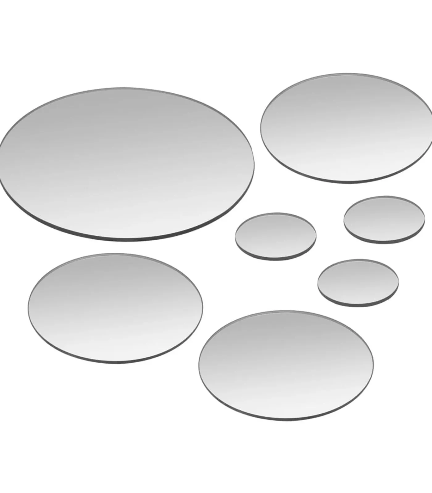 Sale Wandspiegelset rond glas 7-delig Spiegels