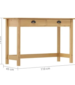 Sale Wandtafel Hill 2 lades 110x45x74 cm massief grenenhout Tafels