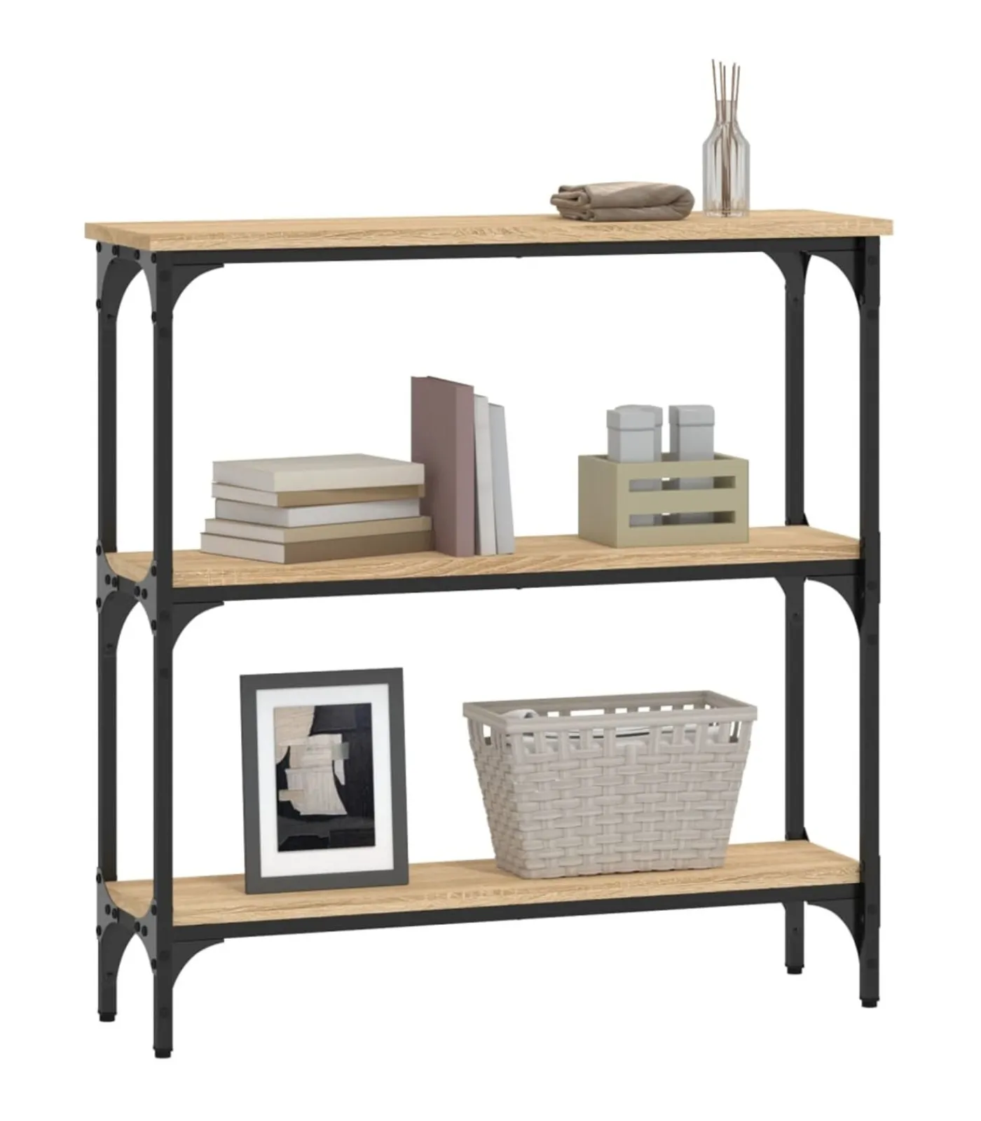 Wandtafel 75x22,5x75 cm bewerkt hout sonoma eikenkleurig Tafels