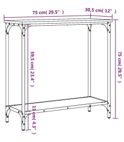 Clearance Wandtafel 75x30,5x75 cm bewerkt hout gerookt eikenkleurig Tafels