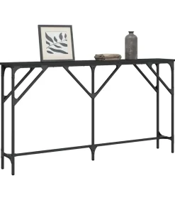 vidaXL Wandtafel 140x23x75 cm bewerkt hout zwart