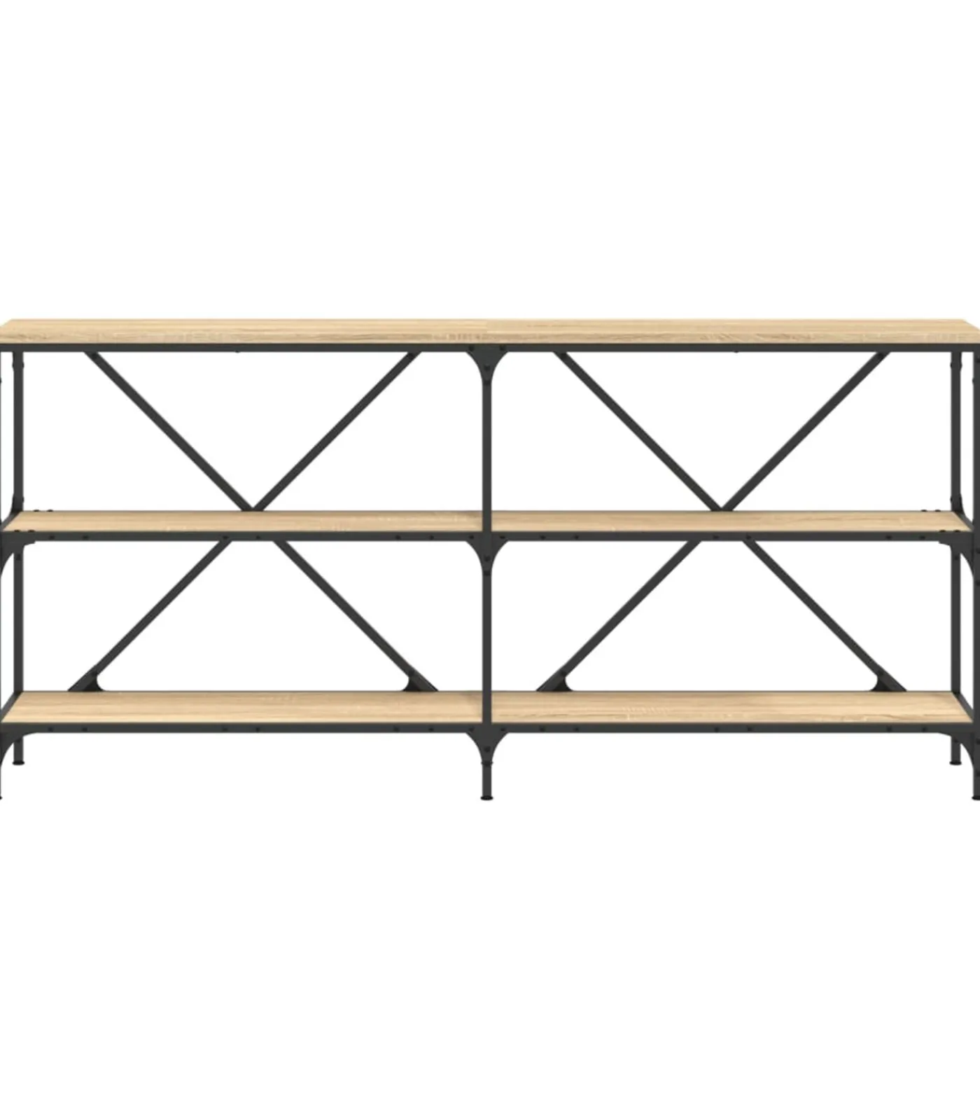 Discount Wandtafel 160x30x75 cm bewerkt hout en ijzer sonoma eikenkleur Tafels