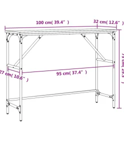 Clearance Wandtafel 100x32x75 cm bewerkt hout grijs sonoma eikenkleurig Tafels