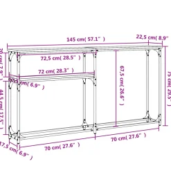 vidaXL Wandtafel 145x22,5x75 cm bewerkt hout sonoma eikenkleurig