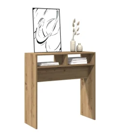 Online Wandtafel 78x30x80 cm bewerkt hout artisanaal eikenkleur Tafels