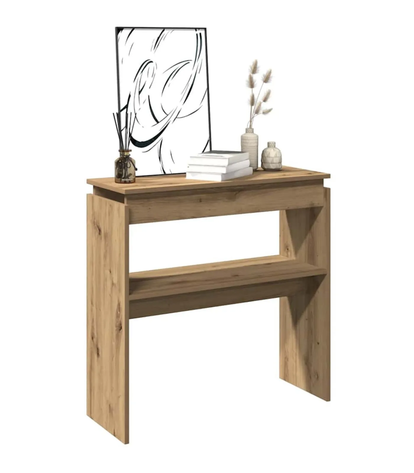 vidaXL Wandtafel 80x30x80 cm bewerkt hout artisanaal eikenkleurig