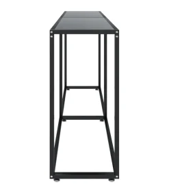 New Wandtafel 200x35x75,5 cm gehard glas zwart Tafels