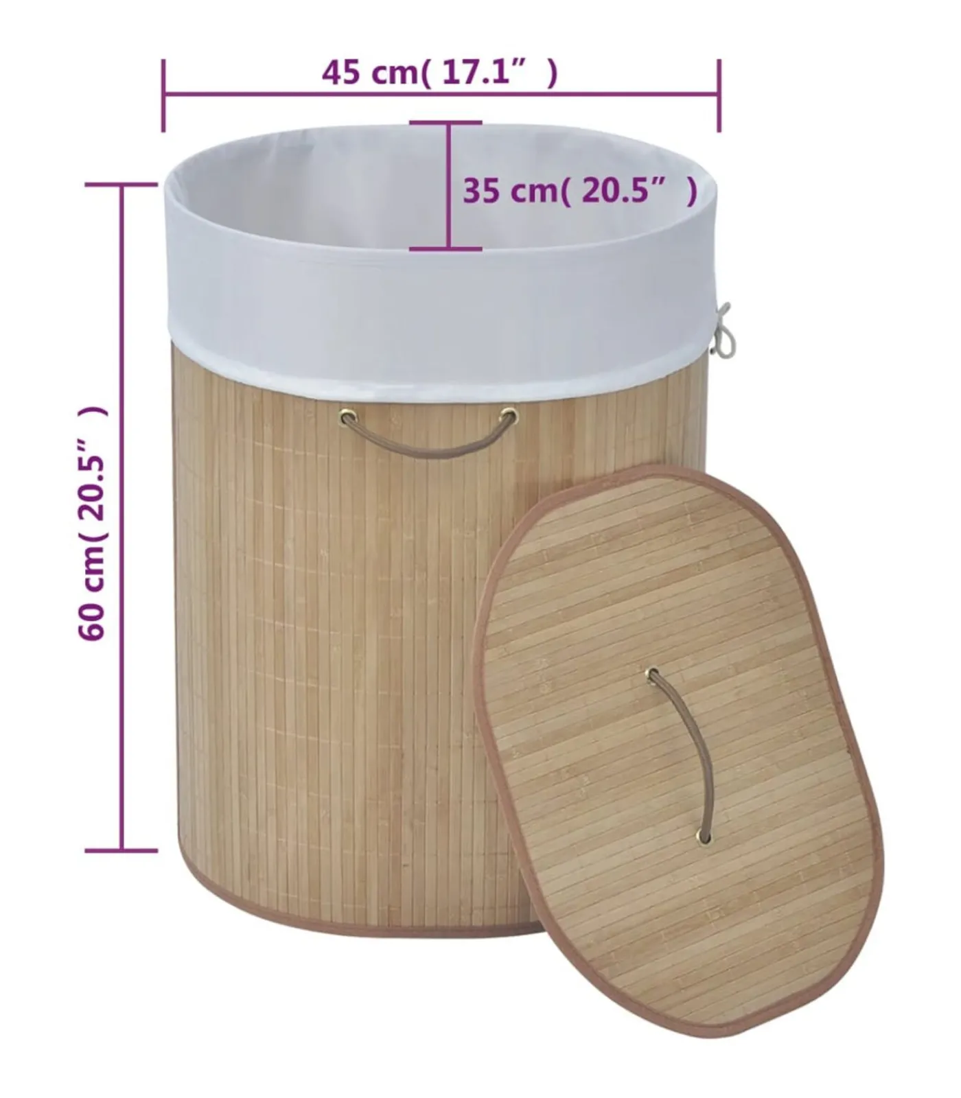 Clearance Wasmand ovaal bamboe natuurlijk Manden En Bakken